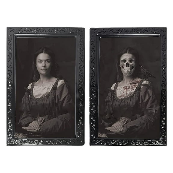 Halloween Decorations Indoor Outdoor - Halloween Horror Picture Frame - Scary Halloween Decoration，Indoor Home Wall Decor 3D Changing Moving Picture Frame For Halloween House Decor