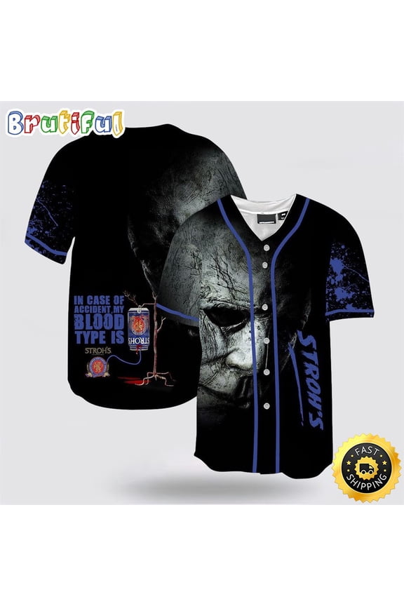 Halloween Horror Michael Myers Strohs Beer Baseball Jersey - Hot Sale 2026