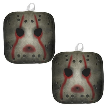 Halloween Horror Movie Hockey Mask All Over Pot Holder (Set of 2)