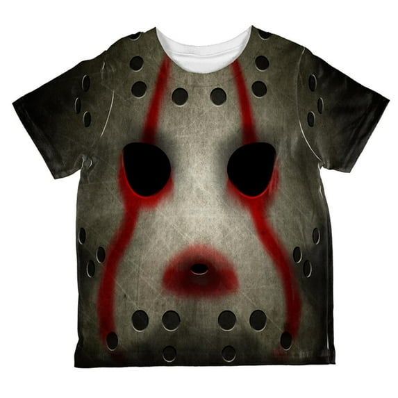Halloween Horror Movie Hockey Mask Costume All Over Toddler T Shirt Multi 6T