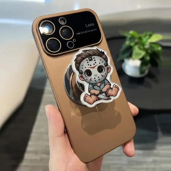 Halloween Horror Movie Icon Chibi Jason and Friends magsafe Popsocket Series, Cute Magnetic Expanding Phone Grip & Stand Secure Grip for iPhone MagSafe Cases Book Grip Cute