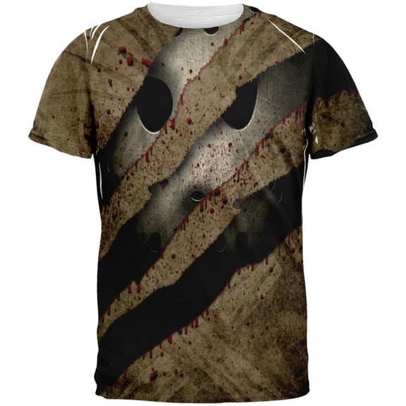 Halloween Horror Movie Mask Slasher Attack All Over Mens T Shirt Multi MD