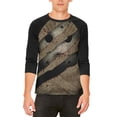 thumbnail image 1 of Halloween Horror Movie Mask Slasher Attack Mens Raglan T Shirt, 1 of 2