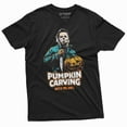 thumbnail image 1 of Halloween Horror Movie T-shirt Pumpkin Carving Mens Tshirt Costume Party Tee Shirt (Small Black), 1 of 5