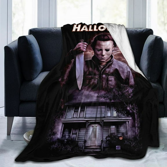 Halloween Horror Movie Throw Blanket 80"X60" Soft Flannel Lightweight Plush Air Conditioner Quilt Suitable For Sofa,Living Room,Bedroom,Double Bed