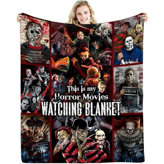Halloween Horror Movies Blanket, This Is My Horror Movies Watching Throw Blanket, Halloween Gift