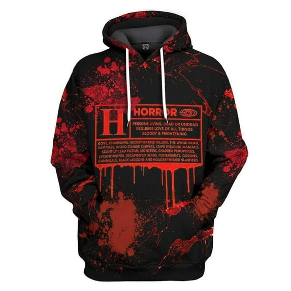 Halloween Horror Movies Coslay Costumes 3D Halloween Horror Certification Custom Hoodie Apparel