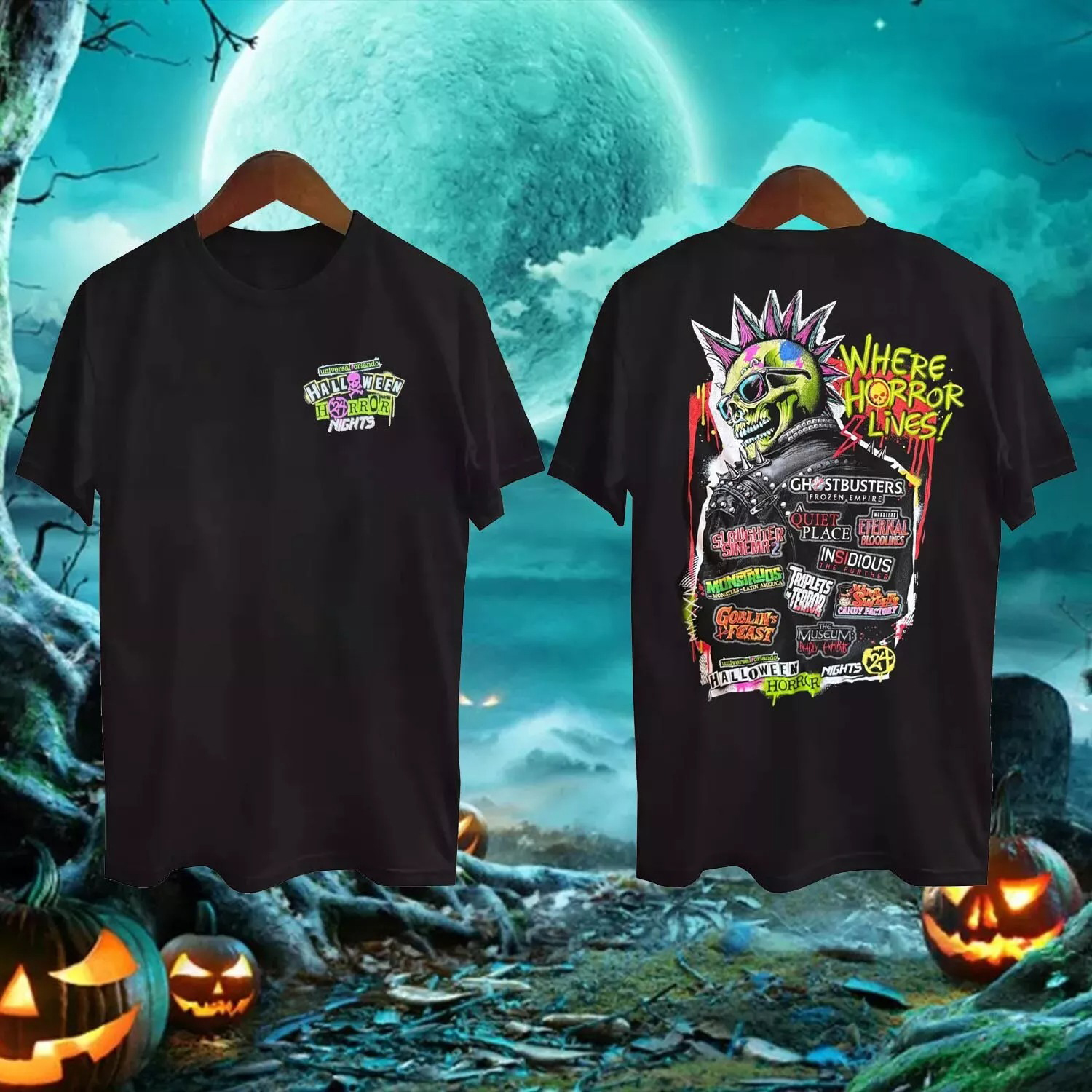 Halloween Horror Nights 2024 House Lineup Universal Studios TShirt