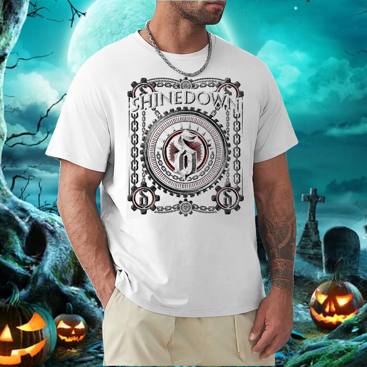 Halloween Horror Nights 2024 Shinedown Men's Disc TShirt