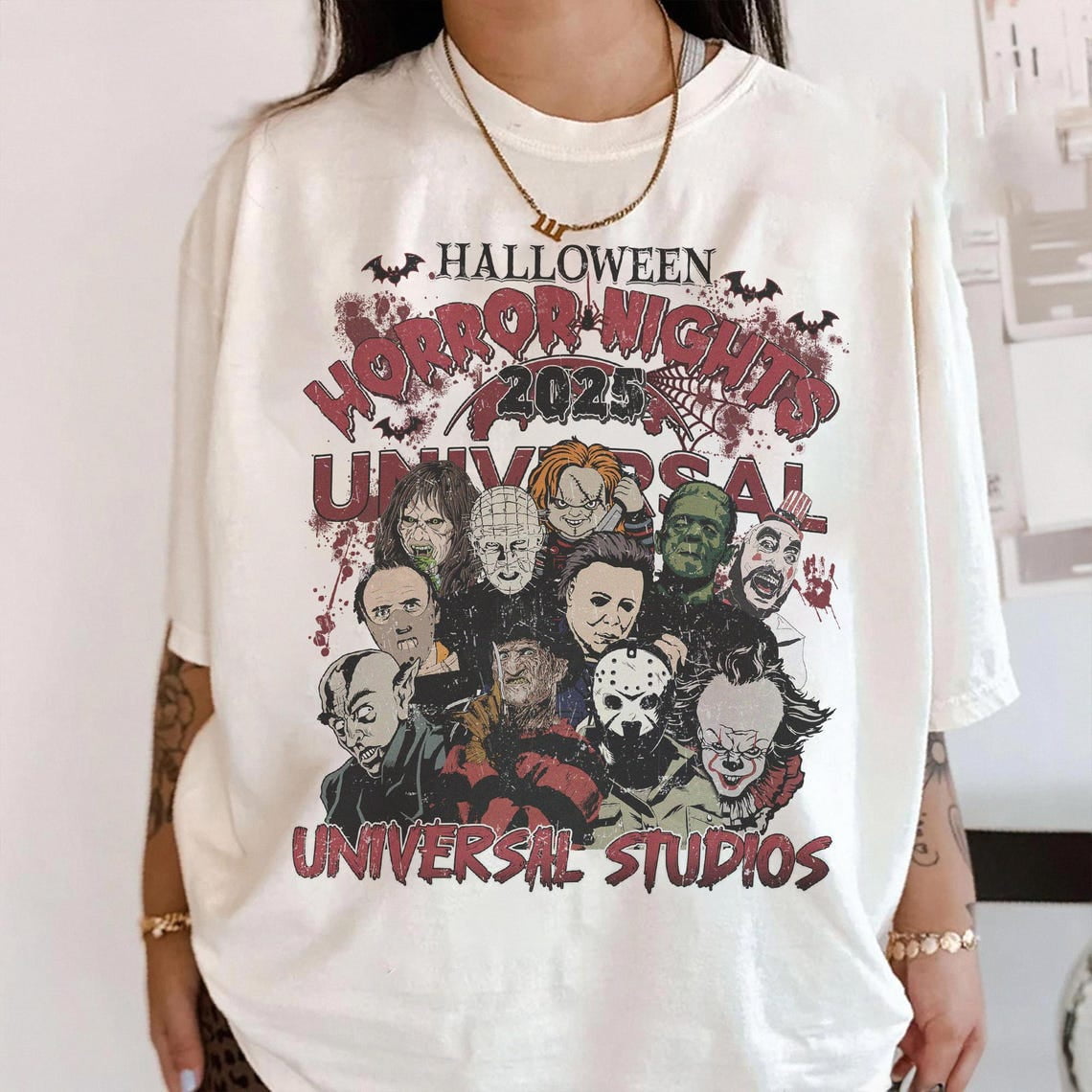 Universal Studios Halloween Tシャツ Universal Studios Halloween Horror Nights Pumpkin Chainsaw
