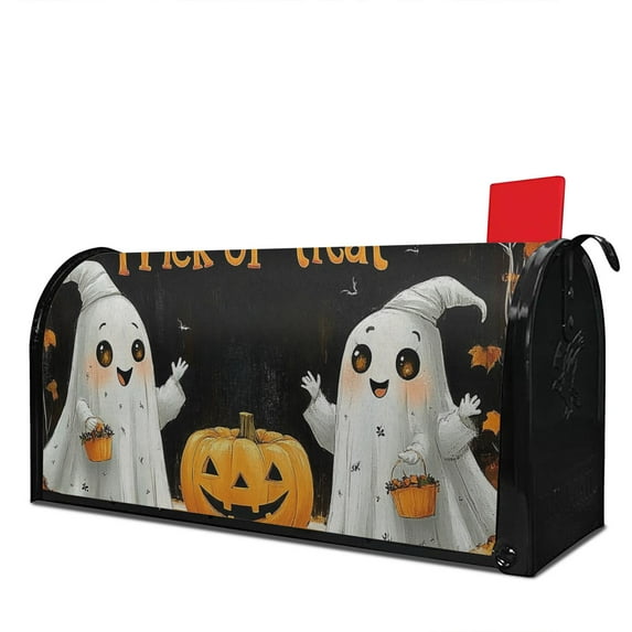 Halloween Horror Pumpkin Spooky Ghost Mailbox Covers,Magnetic 18x21 Inch Mailboxwrap Water Proof Reusable Fall Welcome Box Wrap for Yard Farmhouse Decorative