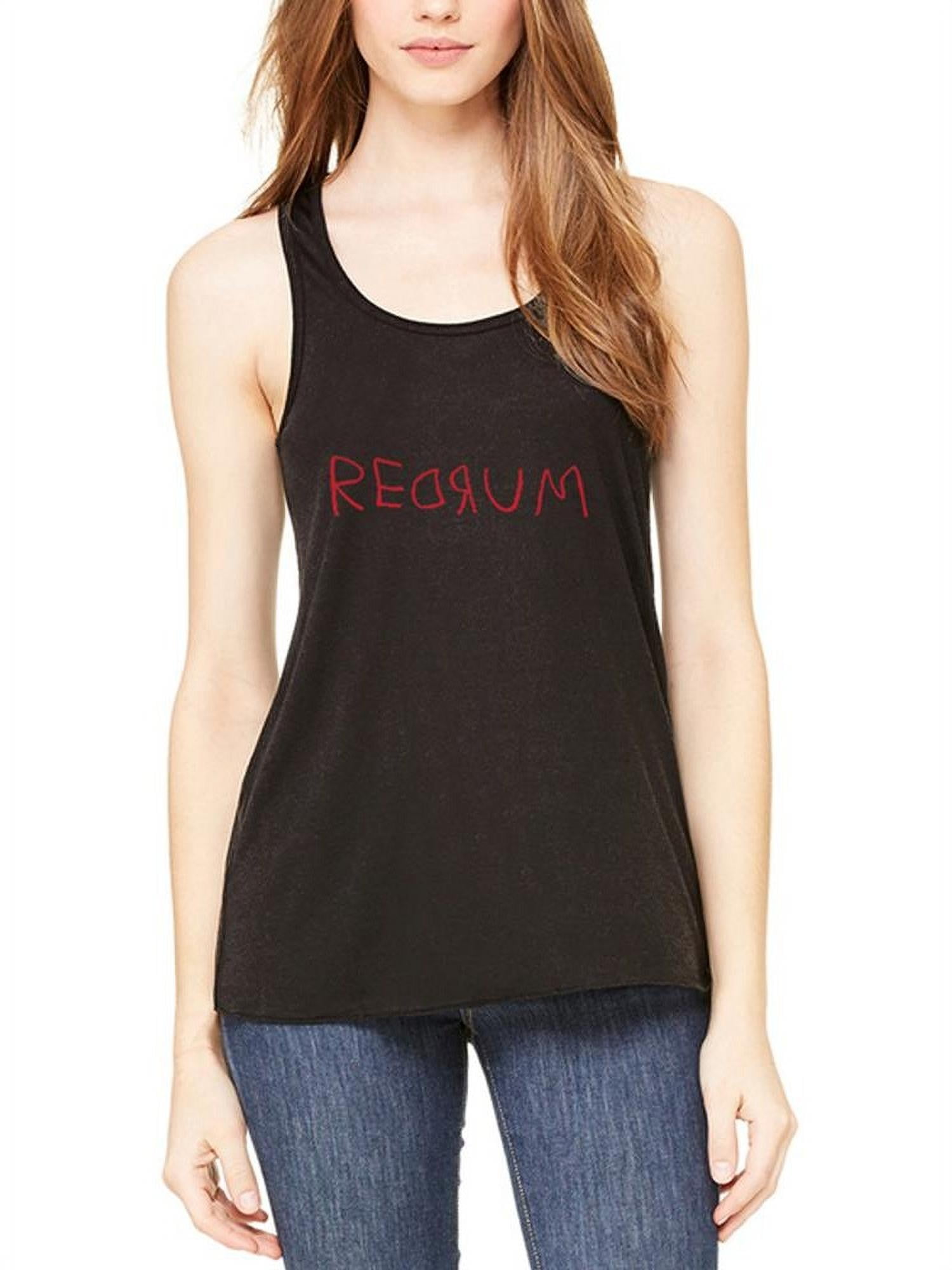 Halloween Horror Redrum Womens Flowy Racerback Tank Top Black LG