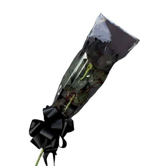 Halloween Horror Rose Bouquet – Gothic Artificial Roses in Black, Red, or Pink with Blood Splatter Wrap – Creepy Halloween Decor & Gift for Parties, Pranks, Altars