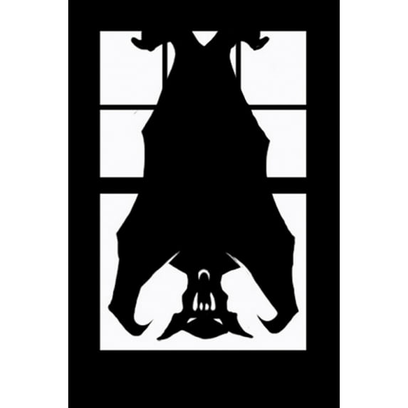 Scary Silhouette Hanging Bat Halloween Window Poster Cling Decal