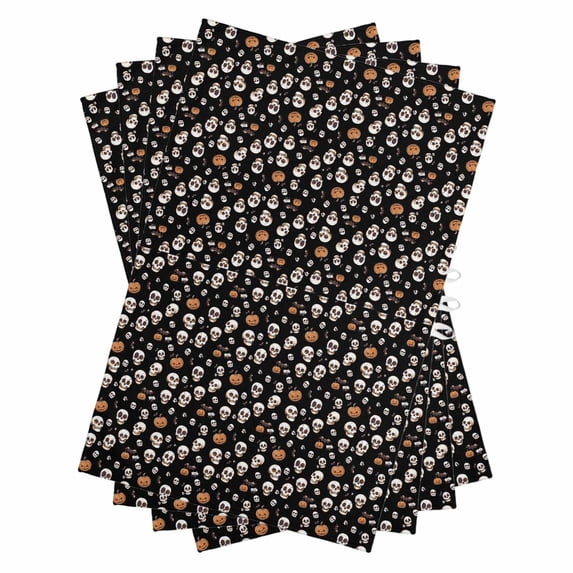 Halloween Horror Skull Kitchen Towels Set of 4, Water Absorbent Dish Towel, Pumpkins Bats Black Abstract Decorative Hand Towels - Quick Drying Cloth for Cooking Baking, 18x28 Inch