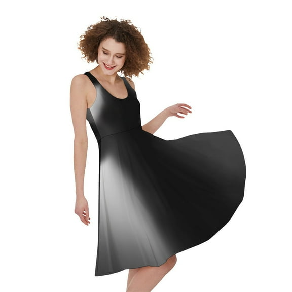 Halloween Horror Witch Print Sleeveless Knee Length Dress, Halloween Decorative Fashion Summer Maxi Dress For Women