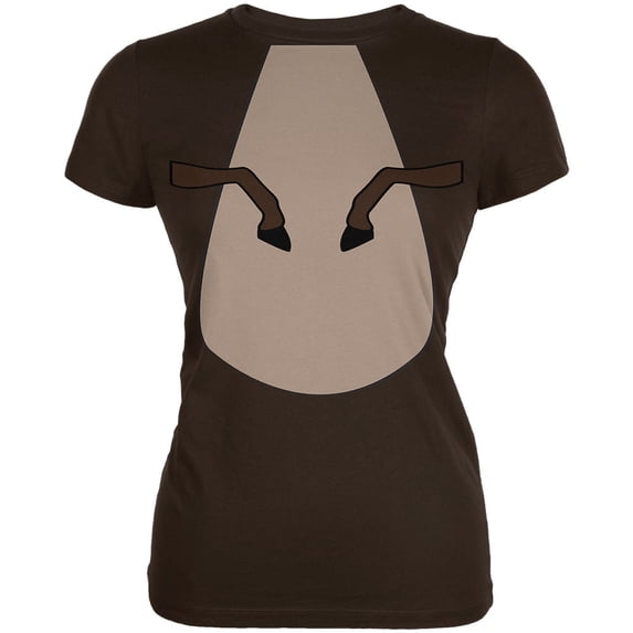 Halloween Horse Costume Brown Pony Women's Juniors Soft T Shirt