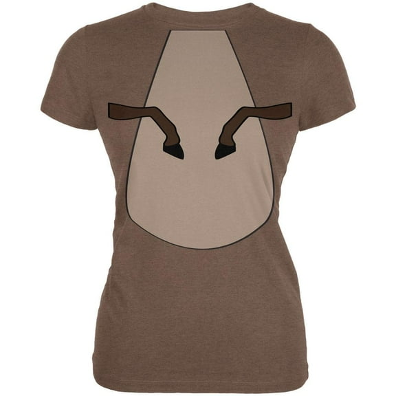 Halloween Horse Costume Brown Pony Juniors Soft T Shirt Heather Brown SM