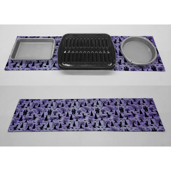 Halloween Hot Pads or Hot Pad Runner by Penny's Needful Things (X-Large: 21.25 x 29.5) (Haunted Houses & Witches)