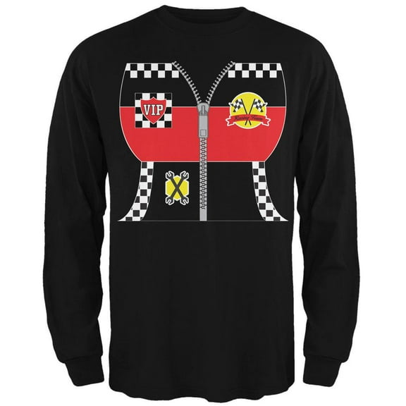 Halloween Hot Rod Costume Racing Mens Long Sleeve T Shirt Black X-LG