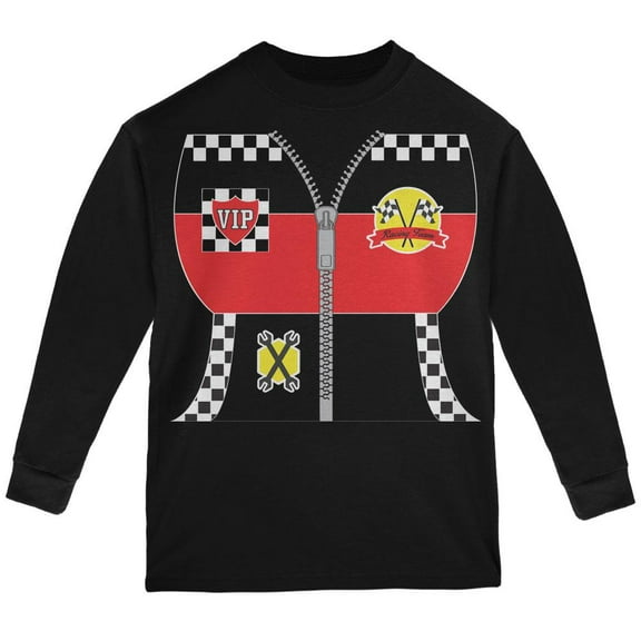 Halloween Hot Rod Costume Racing Youth Long Sleeve T Shirt Black YXL
