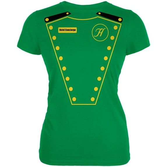 Halloween Hotel Concierge Costume Juniors Soft T Shirt Irish Green LG