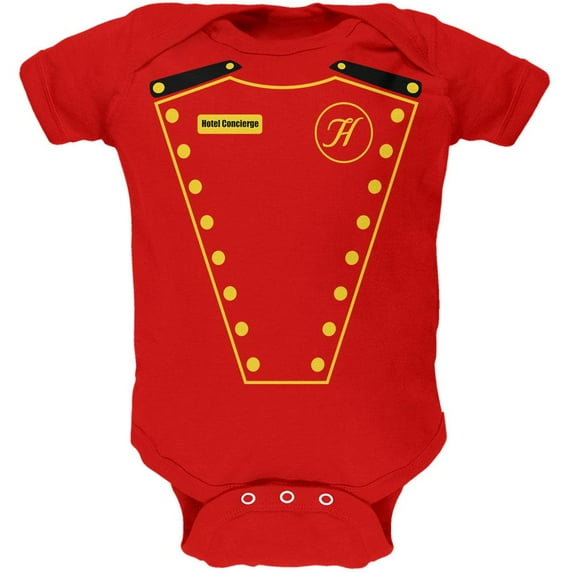 Halloween Hotel Concierge Costume Soft Baby One Piece Red 9-12 M