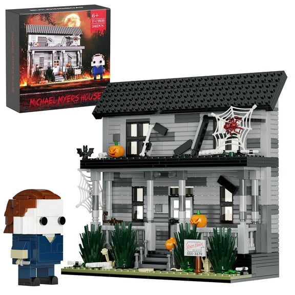 Halloween House Building Block Kit Collectible Decoration Building Toy Horror Movie Series Gift for Fans Friend
