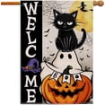 thumbnail image 1 of Halloween House Flag, Halloween Decor Ghost Cat Boo Flag 28x40 Double Sided Holiday, Halloween Flags Pumpkin Signs Home Decorations Rustic Welcome Outdoor Decorative Farmhouse, 1 of 6