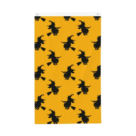 Halloween House Flags, halloween witch Patterns Halloween Decor Double Sided Outdoor Flag with Grommet, Decorative Flags for Garden YardHalloween Decorations, Porch Flag 3x5FT