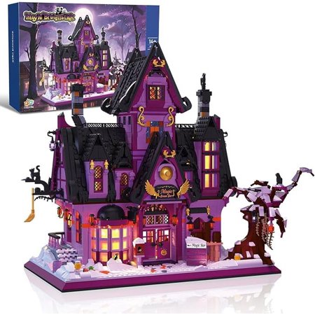 Halloween House Set Mini Building Blocks for Adults with Light, Complex Architecture Haunted House Kits Nightmare Before Christmas Ideal Gift for Boys Girls 14+, 2639 Pcs