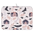 thumbnail image 1 of Halloween Houses Pattern Dish Drying Mat for Kitchen, Quick Drying Absorbent Soft Durable 16" x 18", 1 of 10