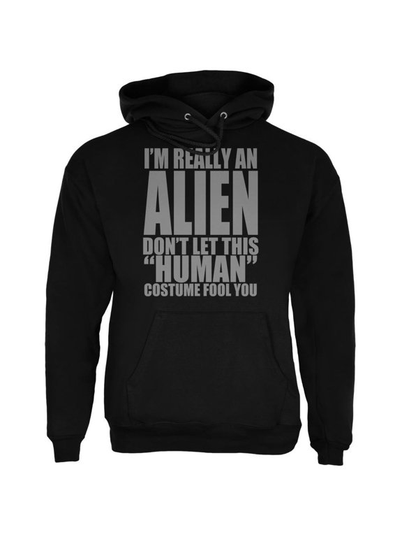 Halloween Human Alien Costume Mens Hoodie Black SM