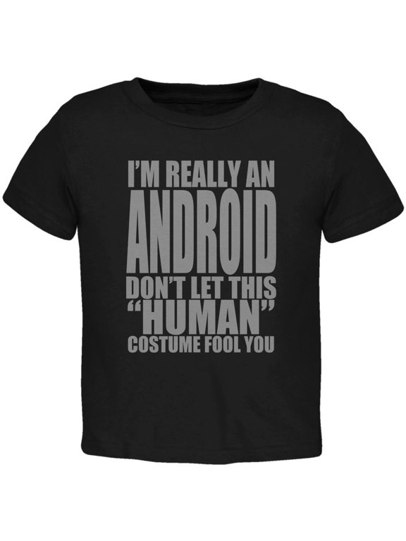 Halloween Human Android Costume Toddler T Shirt Black 2T
