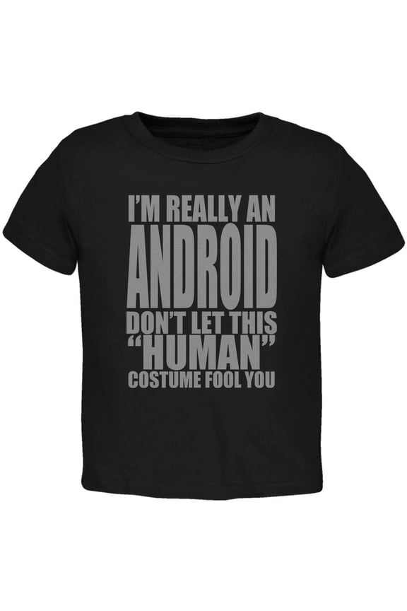 Halloween Human Android Costume Toddler T Shirt Black 2T