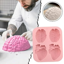 Halloween Human Brain Organ Shaped Silicone Cake Molds, Kitchen Tools for Baking, Cupcake Pan Dessert Tray Set for Baking Bread Cake Candy Butter Cookies