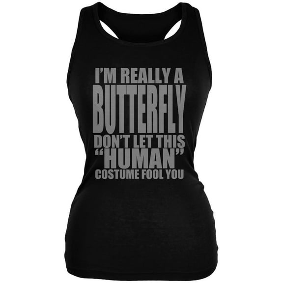 Halloween Human Butterfly Costume Juniors Soft Tank Top Black MD