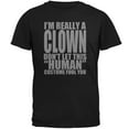 thumbnail image 1 of Halloween Human Clown Costume Mens T Shirt Black SM, 1 of 1