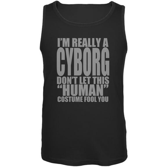 Halloween Human Cyborg Costume Mens Tank Top Black SM