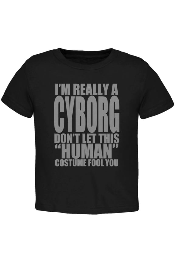 Halloween Human Cyborg Costume Toddler T Shirt Black 4T