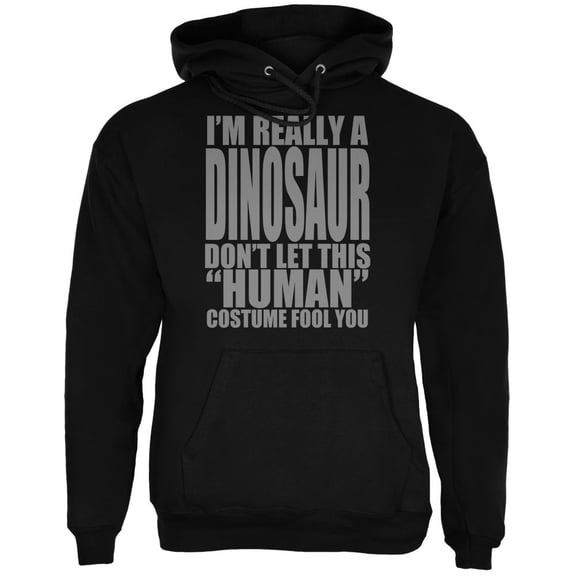Halloween Human Dinosaur Costume Mens Hoodie Black LG