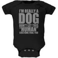 thumbnail image 1 of Halloween Human Dog Costume Black Soft Baby One Piece - 3 month, 1 of 1