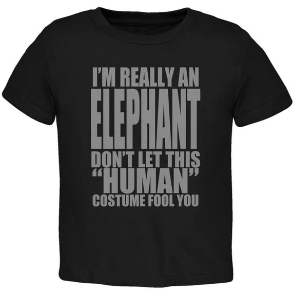 Halloween Human Elephant Costume Toddler T Shirt Black Toddler Size 5/6