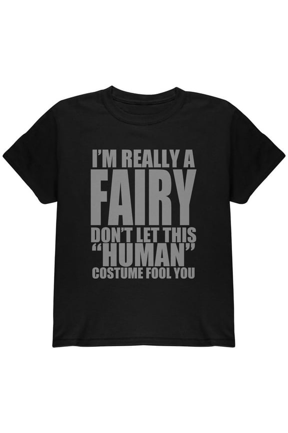 Human Fairy Costume Youth T Shirt Black YMD
