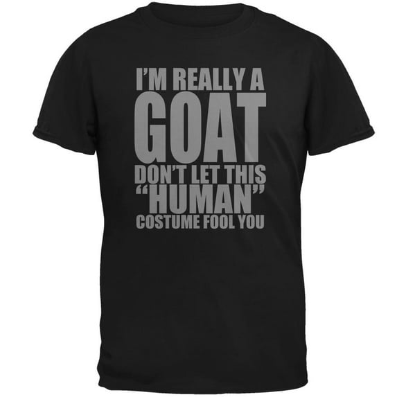 Halloween Human Goat Costume Mens T Shirt Black LG
