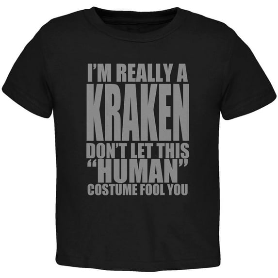 Halloween Human Kraken Costume Toddler T Shirt Black Toddler Size 5/6
