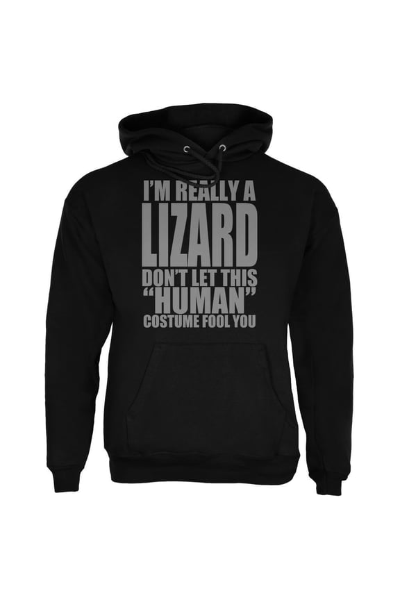 Halloween Human Lizard Costume Mens Hoodie Black X-LG