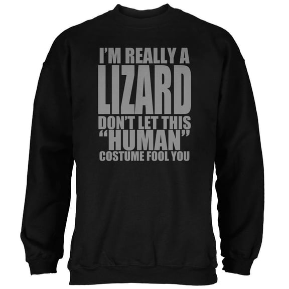 Halloween Human Lizard Costume Mens Sweatshirt Black 2XL