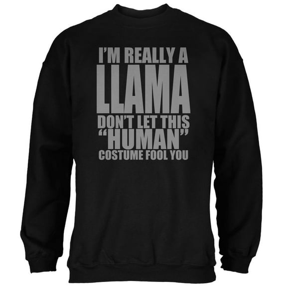 Halloween Human Llama Costume Mens Sweatshirt Black MD