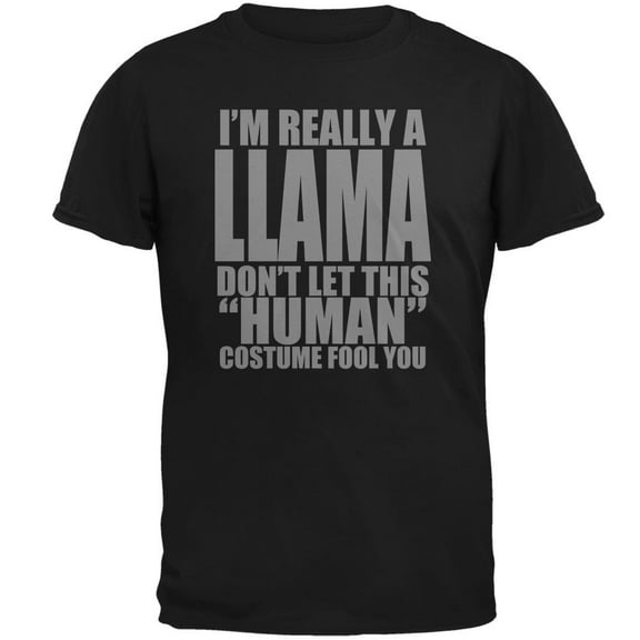 Halloween Human Llama Costume Mens T Shirt Black SM